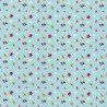 Tissu coton imprimé fleuri fond bleu