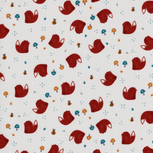 Tissu Fox friends CS 100% coton larg 110 cm