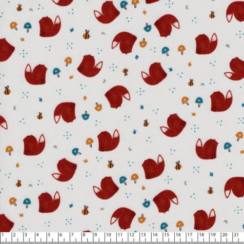 Tissu Fox friends CS 100% coton larg 110 cm