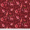 Tissu coton winter dreams fond bordeaux