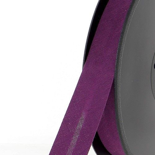 Biais replié 20 mm violet 50 %coton/50 %poly