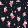 Tissu jersey Ballet Stars lapins glitter fond bleu Poppy