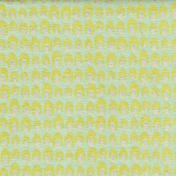 Tissu jersey oeil de paon glitter fond vert