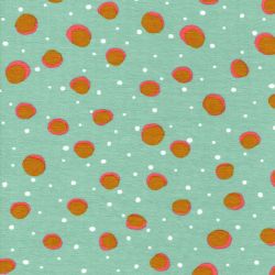 Tissu jersey pois jolly dots fond vert Poppy