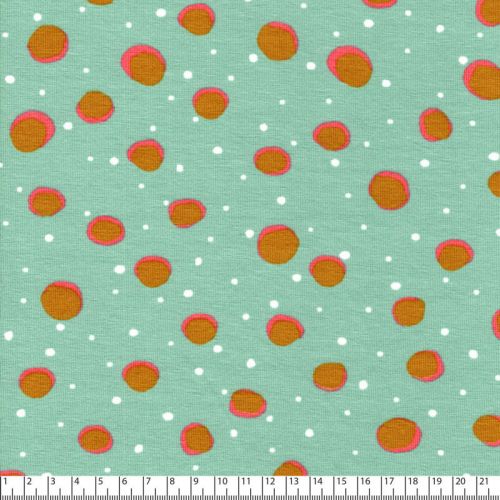 Tissu jersey pois jolly dots fond vert Poppy