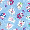 Tissu lucky cat fond bleu Tissu lucky cat fond bleu