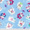 Tissu lucky cat fond bleu Tissu lucky cat fond bleu