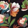 Tissu jersey grandes fleurs fond noir