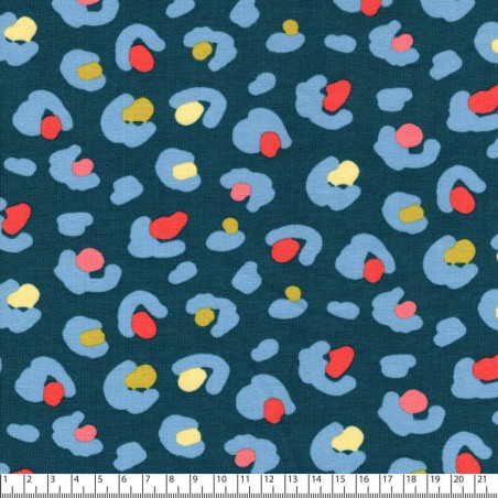 Tissu French Terry impression léopard