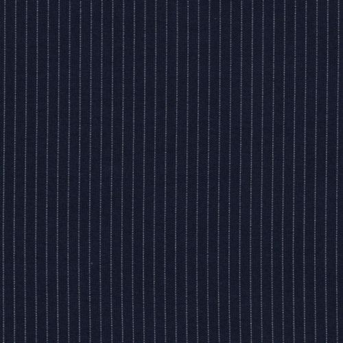 Tissu jersey épais marine rayure blanche 65%vi/20%pa/10%pl/5