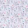 Tissu jersey bunny fond gris Tissu jersey bunny fond gris