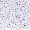 Tissu jersey bunny fond gris Tissu jersey bunny fond gris