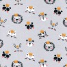 Tissu jersey king animal fond gris Tissu jersey king animal fond gris