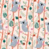 Tissu coton koalas fond rose pâle Dashwood Tissu coton koalas fond rose pâle Dashwood