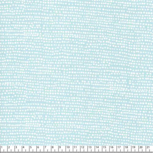 Tissu coton à pois fond bleu céladon Surf 
