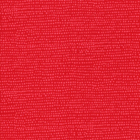 Tissu coton à pois fond rouge Flame