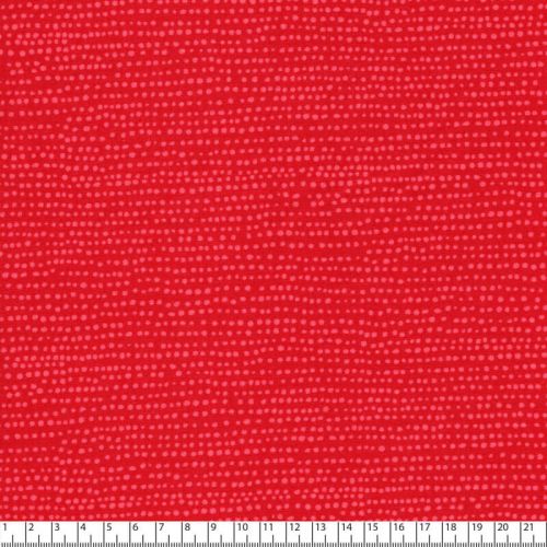 Tissu coton à pois fond rouge Flame