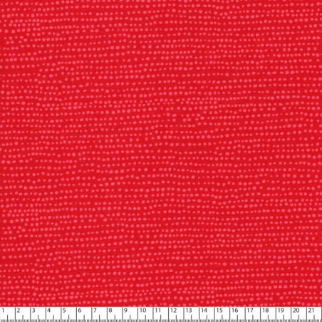 Tissu coton à pois fond rouge Flame