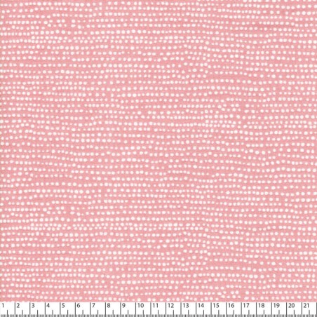 Tissu coton à pois fond rose Apricot