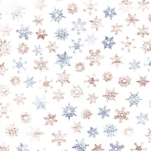 Tissu coton flocons de neige variés