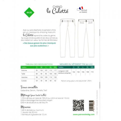 Patrons les BG Pantalon Le Culotté 