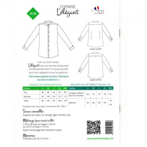 Patrons les BG Chemise L'élégant 