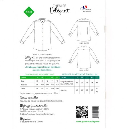 Patrons les BG Chemise L'élégant 