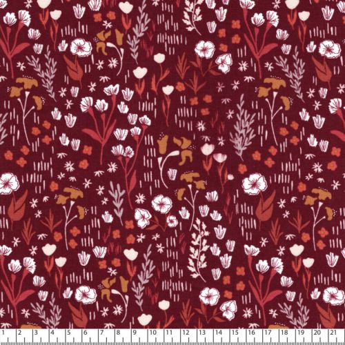 Tissu coton Dear Isla bordeaux Cotton Steel