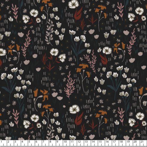 Tissu coton Dear Isla noir Cotton Steel