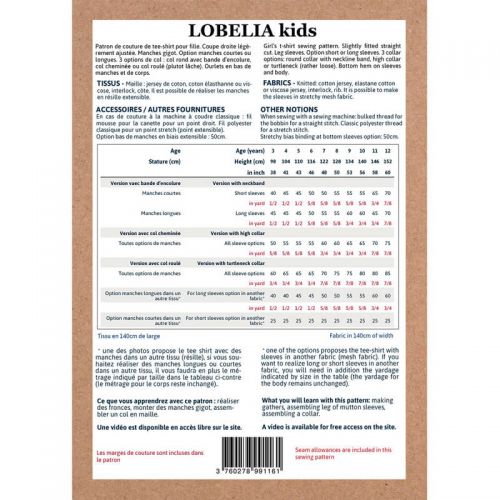 Patron Ikatee Lobellia kids 3-12 ans