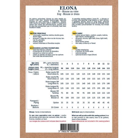 Patron Ikatee Elona 3-12 ans