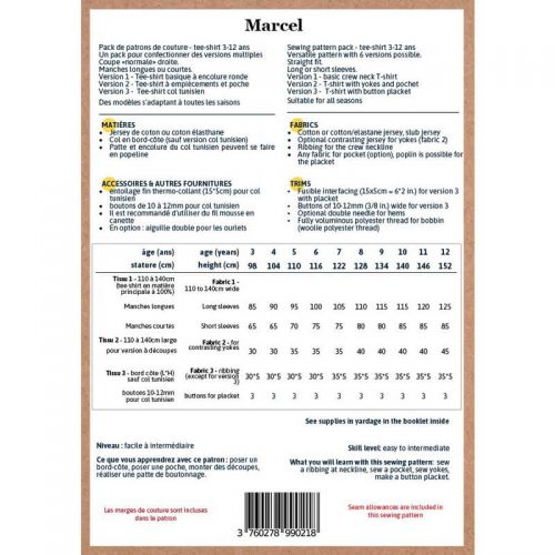 Patron Ikatee Marcel Pack 3-12 ans