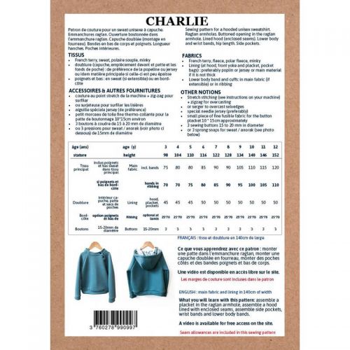 Patron Ikatee Charlie 3-12 ans