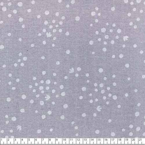 Tissu japonais double gaze de coton pois gris