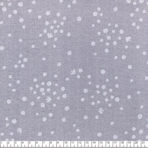 Tissu japonais double gaze de coton pois gris
