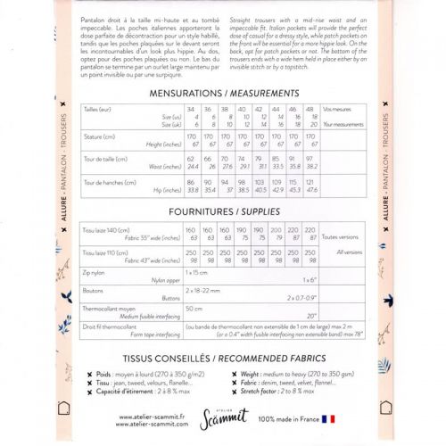 Patron Atelier Scammit Absolu