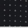 Tissu coton popeline étoile creuse fond noir