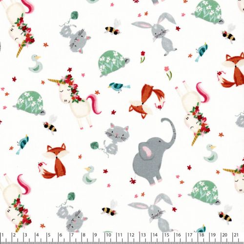 Tissu coton Animal alphabet