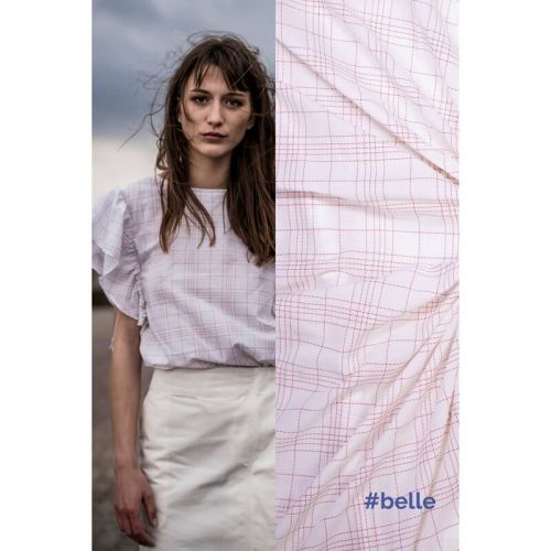 Tissu voile de coton rouge Belle Fibremood