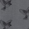 Tissu double gaze de coton oiseau fond gris Tissu double gaze de coton oiseau fond gris