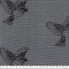 Tissu double gaze de coton oiseau fond gris Tissu double gaze de coton oiseau fond gris