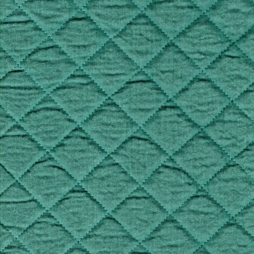 Tissu double gaze de coton matelassée eucalyptus