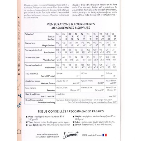 Patron Atelier Scammit Astrée
