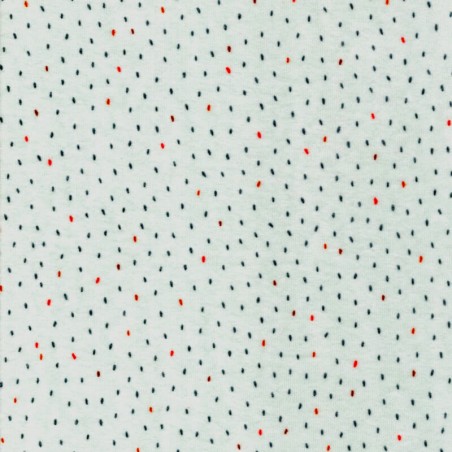 Tissu jersey velours pointillé fond vert