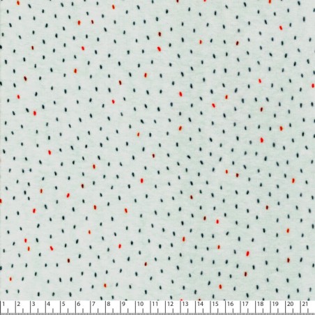 Tissu jersey velours pointillé fond vert