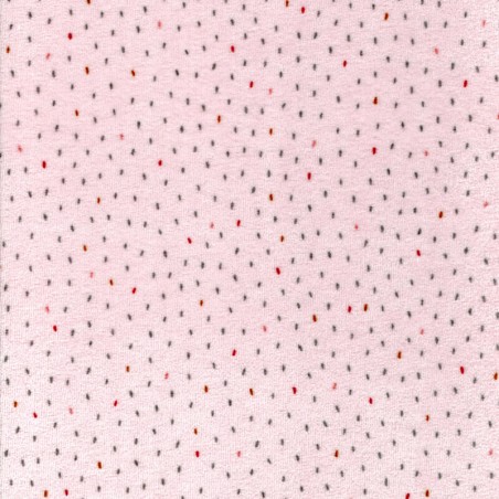 Tissu jersey velours pointillé fond rose