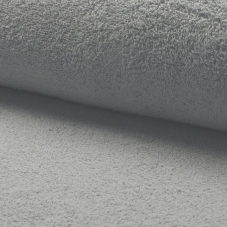 Tissu coton éponge gris clair