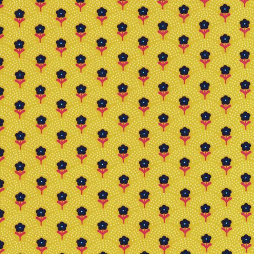 Tissu coton Delight Flowers jaune Fiona Hewitt