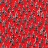 Tissu coton sapins enneigés fond rouge Rifle Paper Co Tissu coton sapins enneigés fond rouge Rifle Paper Co