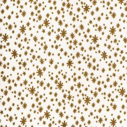 Tissu coton flocons dorés fond beige Rifle Paper Co